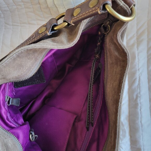 Coach Zoe Brown Suede Shoulder Bag - Picture 9 of 12